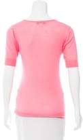 Thumbnail for your product : Oscar de la Renta Cashmere & Silk Short Sleeve Top