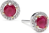 Thumbnail for your product : Lafonn Sterling Silver, Simulated Diamond & Simulated Ruby Stud Earrings