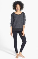 Thumbnail for your product : So Low Solow Quilted Faux Leather Trim Step Hem Bouclé Moto Sweater (Online Only)