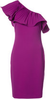 Badgley Mischka - pleated one-shoulder dress - women - Polyester/Spandex/Elasthanne - 4