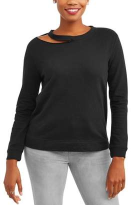 Alison Andrews Women's Long Sleeve Crewneck Cutout Sweatshirt