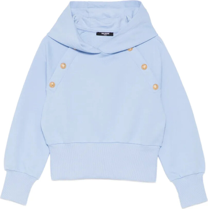 Balmain Kids Button-Embossed Hoodie