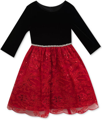 Rare Editions Sequin-Detail Embroidered Party Dress, Toddler Girls (2T-5T)