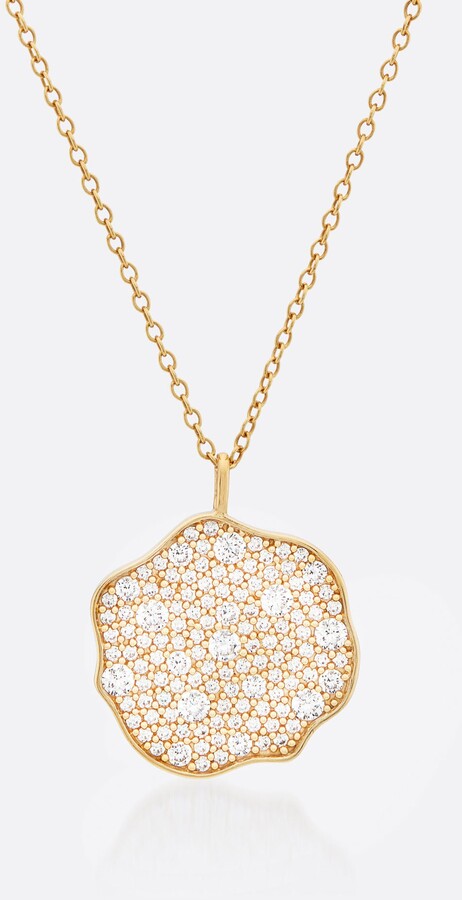 Petite Fleur Pavé Diamond Pendant Necklace