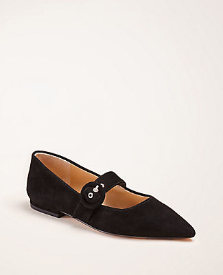 Ann Taylor Janelle Suede Mary Jane Flats