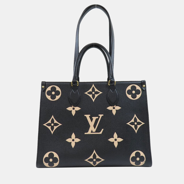 Louis Vuitton Black Bicolor Monogram Giant Empreinte Leather OnTheGo MM Tote Bag ShopStyle