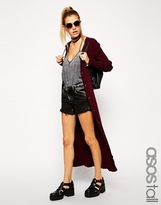 Thumbnail for your product : ASOS Tall TALL Longline Cardigan In Rib Stitch - Red