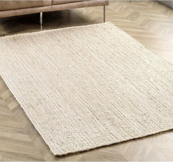 Home Mart Goods HomeMartGoodsIvoryOff-WhiteNaturalJuteHand-WovenBraidedAreaRug-10x13Feet