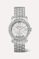 Thumbnail for your product : Chopard Happy Sport Automatic 30mm Stainless Steel And Diamond Watch - Silver
