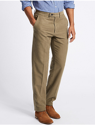 M&S Collection Regular Fit Moleskin Chinos
