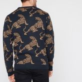 Thumbnail for your product : River Island Mens Black Bellfield tiger print knit jumper