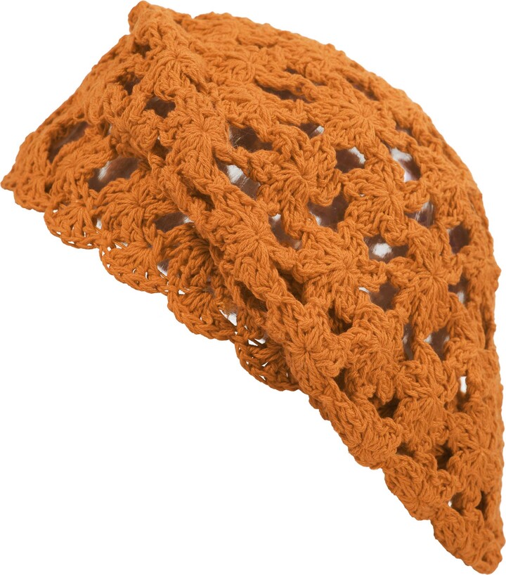 ZLYC Woen Cotton Crochet Beanie Hat Handade Knit Cutout Suer Floral