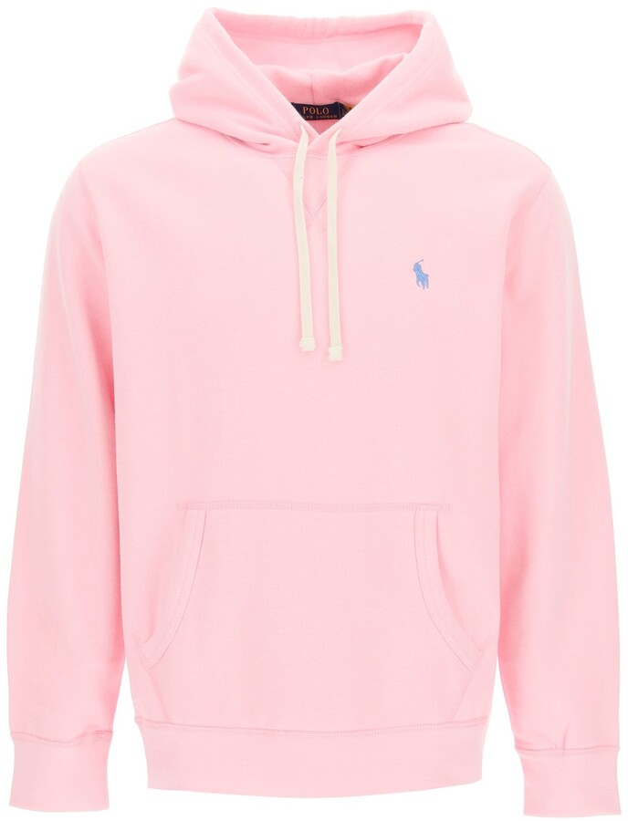 Mens pink polo hoodie Clearance