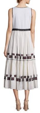 Suno Embroidered Cotton Leaf Gown