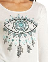 Thumbnail for your product : Charlotte Russe Embellished Evil Eye Graphic Long Sleeve Top