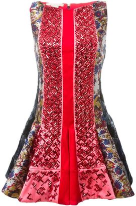 Antonio Berardi beaded paneled printed dress - women - Silk/Polyamide/Polyester/Spandex/Elastane - 40