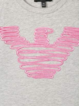 Emporio Armani Kids embroidered outline logo T-shirt