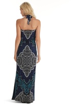 Thumbnail for your product : White House Black Market Sleeveless Printed Halter Maxi Dress