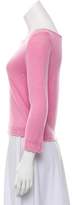 Thumbnail for your product : Oscar de la Renta Cashmere-Silk Scoop Neck Sweater Pink Cashmere-Silk Scoop Neck Sweater