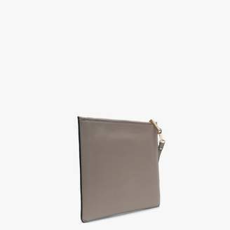 Michael Kors Pocket Top Zip Truffle Leather Pouch