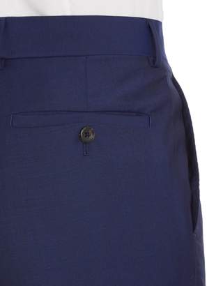 Simon Carter Men's Solid Dark Blue Suit Trousers
