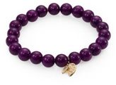 Thumbnail for your product : Sydney Evan Diamond, Purple Mountain Jade & 14K Yellow Gold Fortune Cookie Beaded Stretch Bracelet