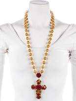 Thumbnail for your product : Dolce & Gabbana Rose Crucifix Pendant Necklace