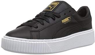 Puma Women's Basket Platform Core Fashion Sneakers, Black/Gold