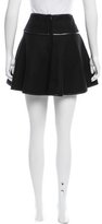 Thumbnail for your product : RED Valentino Wool Leather-Trimmed Skirt