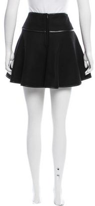 RED Valentino Wool Leather-Trimmed Skirt