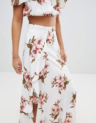 Flynn Skye Floral Maxi Skirt Co-Ord With Ruffle And Side Split