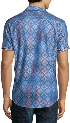 Robert Graham Ridgecrest Short-Sleeve Printed Shirt, Blue