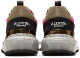 Thumbnail for your product : Valentino Black and Pink Garavani Camouflage Bounce Sneakers