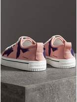 Thumbnail for your product : Burberry Bird Print Canvas Sneakers
