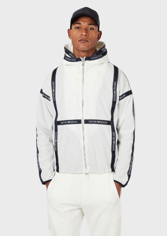 emporio armani eagle tape full zip hoodie