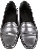 Thumbnail for your product : Prada Metallic Leather Loafers