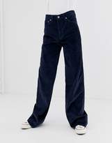 Thumbnail for your product : Levi's Ribcage wide leg pants in blue corduroy