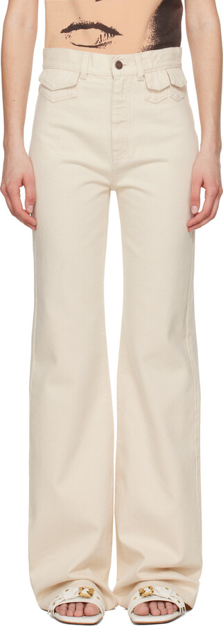 Chloé Off-White High-Rise Flare Jeans