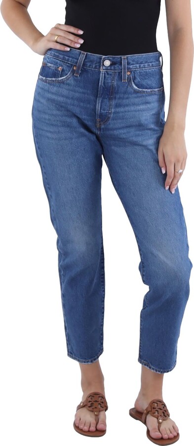Levi Strauss & Co. Wedgie Womens High Rise Medium Wash Tapered Leg Jeans