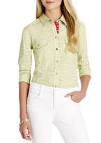 Thumbnail for your product : Jones New York Long Sleeve Shirt with 2 Pockets (Petite)