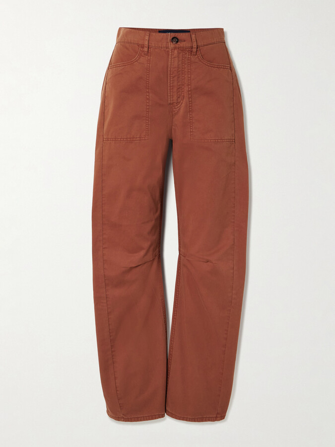 Veronica Beard Sloan Cotton-twill Barrel-leg Cargo Pants - Red