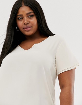 New Look Curve tunic tee in off white