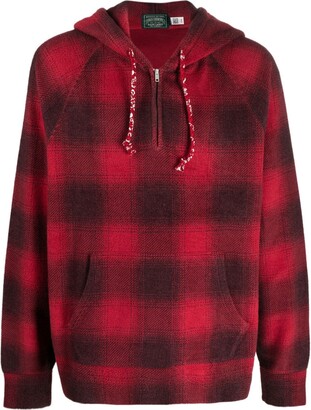 Polo Ralph Lauren Men's Red Plaid Hood Fleece Lined Full Zip Hoodie
