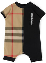 Thumbnail for your product : Burberry Baby Black & Beige Check Panel Jumpsuit