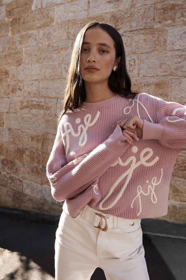 Logo Knit Aje Knitwear Aje Calligraphy Knit Jumper ShopStyle
