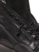 Thumbnail for your product : Fru.it 20mm Studded Lace Up Calf Leather Boots