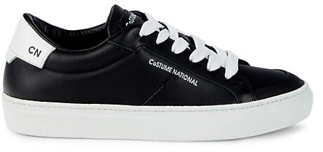 CNC Costume National Logo Leather Sneakers - ShopStyle