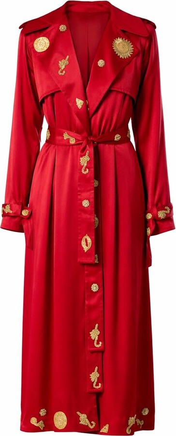Songs of Siren The Red Oracle Silk Trenchcoat
