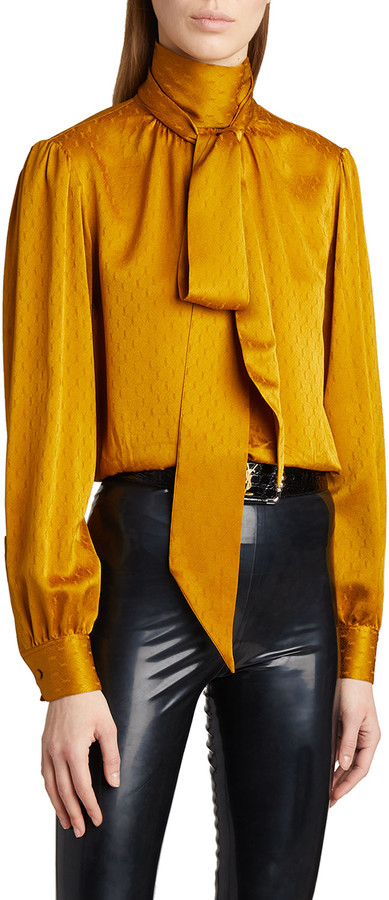 mustard satin top