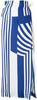Thumbnail for your product : Erika Cavallini striped maxi skirt